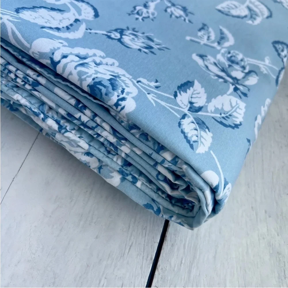 RARE Ralph Lauren Home MEADOWLAND Blue DUVET Cover Floral Rose FULL/QUEEN Cotton
